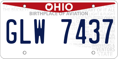 OH license plate GLW7437