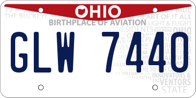 OH license plate GLW7440
