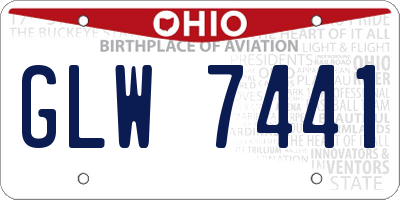 OH license plate GLW7441