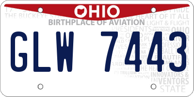 OH license plate GLW7443