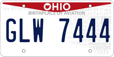 OH license plate GLW7444