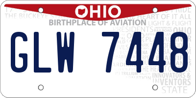 OH license plate GLW7448