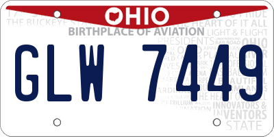 OH license plate GLW7449