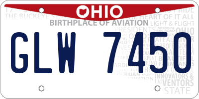 OH license plate GLW7450