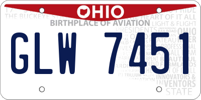 OH license plate GLW7451