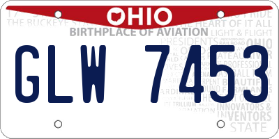 OH license plate GLW7453
