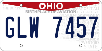 OH license plate GLW7457