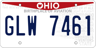 OH license plate GLW7461