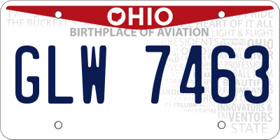 OH license plate GLW7463