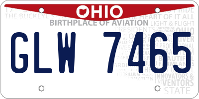 OH license plate GLW7465