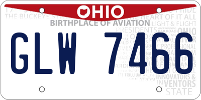 OH license plate GLW7466