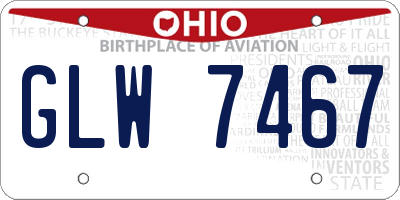 OH license plate GLW7467