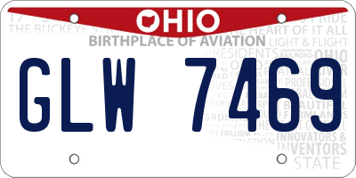 OH license plate GLW7469