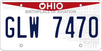 OH license plate GLW7470