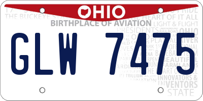 OH license plate GLW7475