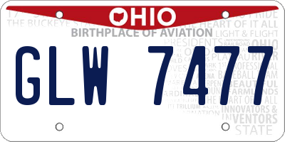 OH license plate GLW7477