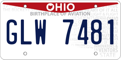OH license plate GLW7481