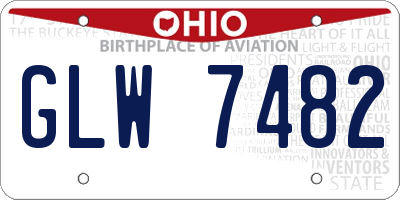 OH license plate GLW7482