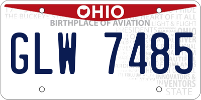 OH license plate GLW7485