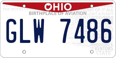 OH license plate GLW7486