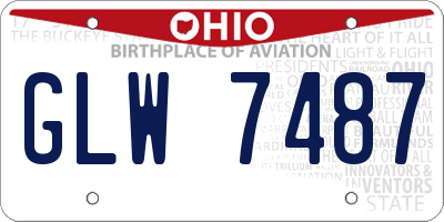 OH license plate GLW7487