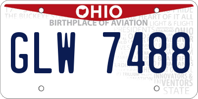 OH license plate GLW7488