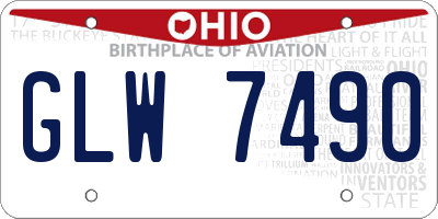 OH license plate GLW7490