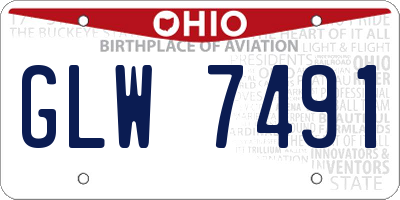 OH license plate GLW7491