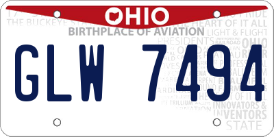 OH license plate GLW7494