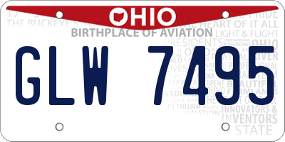 OH license plate GLW7495