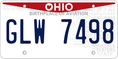 OH license plate GLW7498