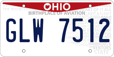 OH license plate GLW7512