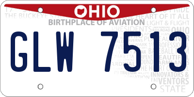 OH license plate GLW7513