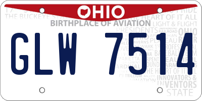 OH license plate GLW7514