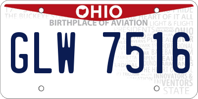 OH license plate GLW7516