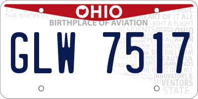 OH license plate GLW7517