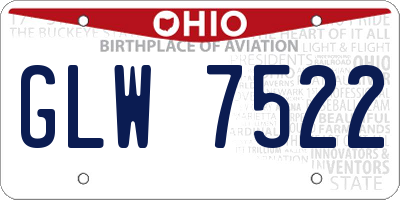 OH license plate GLW7522