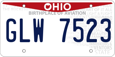 OH license plate GLW7523