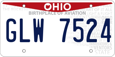OH license plate GLW7524