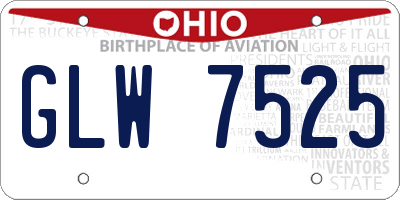 OH license plate GLW7525