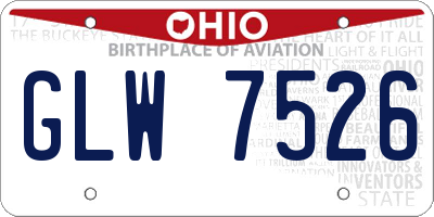 OH license plate GLW7526