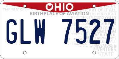 OH license plate GLW7527