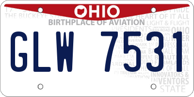 OH license plate GLW7531
