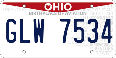 OH license plate GLW7534