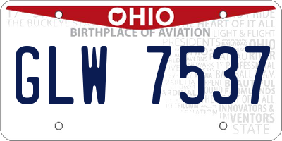 OH license plate GLW7537