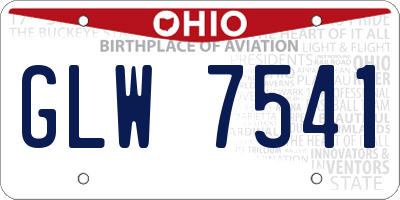 OH license plate GLW7541