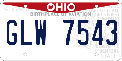 OH license plate GLW7543