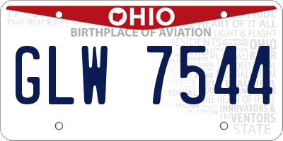 OH license plate GLW7544