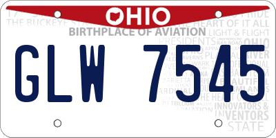 OH license plate GLW7545