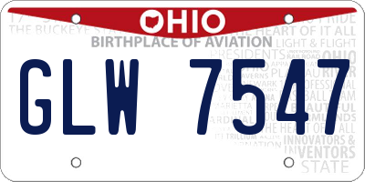 OH license plate GLW7547